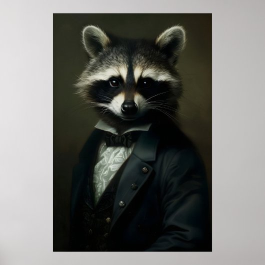 Impression de portrait de raton laveur gothique Da (Devant)