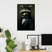 Impression de portrait de raton laveur gothique Da (Bureau à domicile)