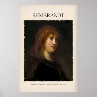 Impression de portrait de Rembrandt Saskia van Uyl
