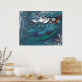 Impression de poster abstrait bleu apaisant Dagwoo (Cuisine)