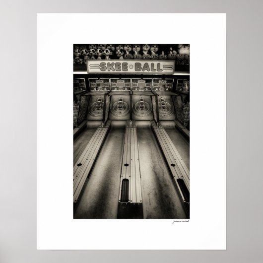 Impression de poster d'arcade Sepia Skee Ball (Devant)