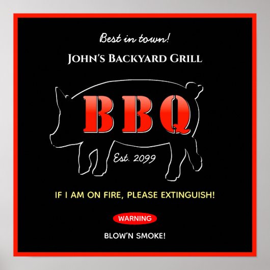 Impression de poster de barbecue à griller Maître (Devant)