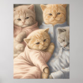 Impression de poster de chatons en pyjama (Devant)