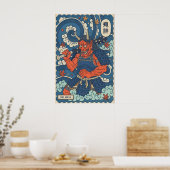Impression de poster de masque Oni - Guerrier japo (Cuisine)