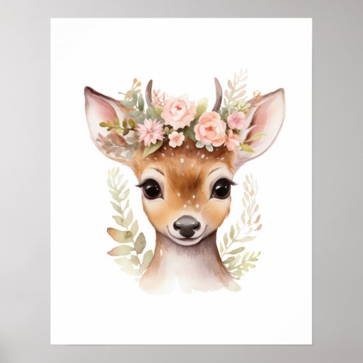 Impression de poster de nursery Fille Fleur Rose C (Devant)