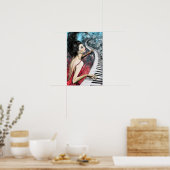 Impression de poster de peinture - Dame au piano r (Cuisine)
