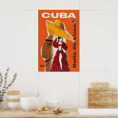 Impression de poster de voyage Cuba vintage Lignes (Cuisine)