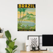 Impression de poster de voyage vintage Brésil, Rio (Bureau à domicile)