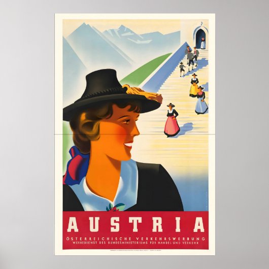 Impression de poster de voyage vintage d'Autriche (Devant)