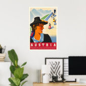 Impression de poster de voyage vintage d'Autriche (Bureau à domicile)