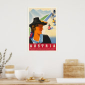 Impression de poster de voyage vintage d'Autriche (Cuisine)