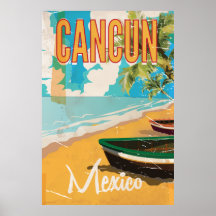 Impression de poster de voyage vintage de la plage