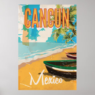 Impression de poster de voyage vintage de la plage