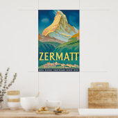 Impression de poster de voyage vintage de Zermatt (Cuisine)