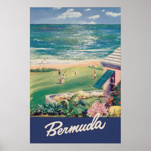Impression de poster de voyage vintage des Bermude