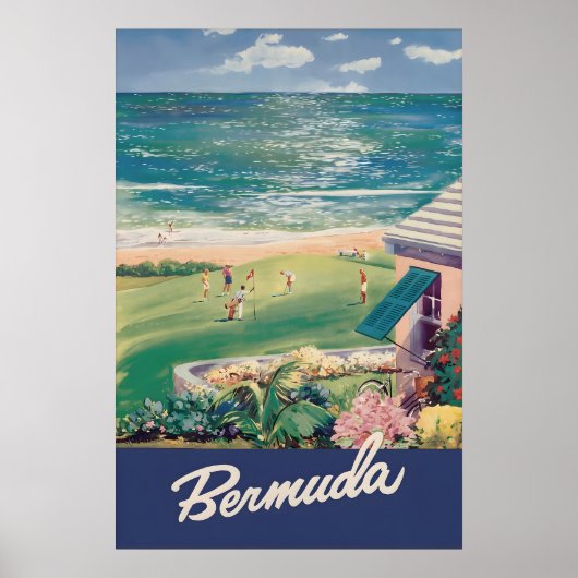 Impression de poster de voyage vintage des Bermude (Devant)