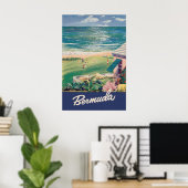 Impression de poster de voyage vintage des Bermude (Bureau à domicile)