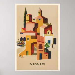 Impression de poster de voyage vintage d'Espagne M