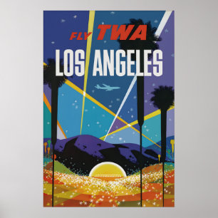 Impression de poster de voyage vintage Los Angeles