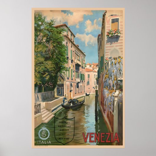 Impression de poster de voyage vintage Venise Ital (Devant)