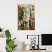 Impression de poster de voyage vintage Venise Ital (Bureau à domicile)