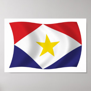 Impression de poster du drapeau de Saba