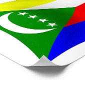 Impression de poster du drapeau des Comores (Coin)