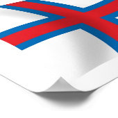 Impression de poster du drapeau des îles Féroé (Coin)