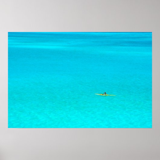 Impression de poster d'un canoë à balancier à Bora (Devant)