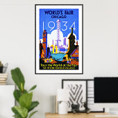 Impression de poster vintage Exposition universell (Bureau à domicile)