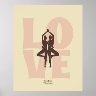 Impression de posture de yoga en couple Art mura