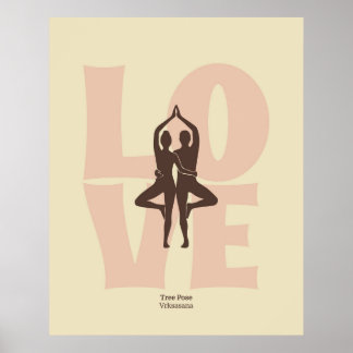 Impression de posture de yoga en couple | Art mura