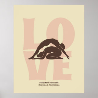 Impression de posture de yoga en couple | Art mura