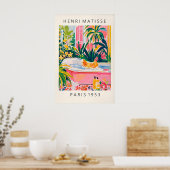Impression de poulet de style Matisse drôle rose (Cuisine)
