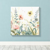 Impression de prairie douce - Aquarelle murale bot (Insitu (Plancher de Bois))