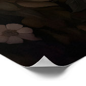 Impression de renard botanique, art floral Dark Ac (Coin)