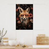 Impression de renard botanique, art floral Dark Ac (Cuisine)