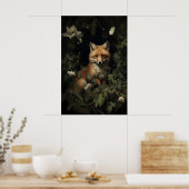 Impression de renard dans une forêt morose, impres (Cuisine)