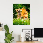 Impression de renardeaux roux | Art de la faune fo (Bureau à domicile)
