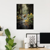 Impression de rivière de fleurs d'abeille, Art mur (Bureau à domicile)