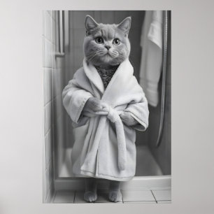 Impression de robe de bain de chat British Shortha