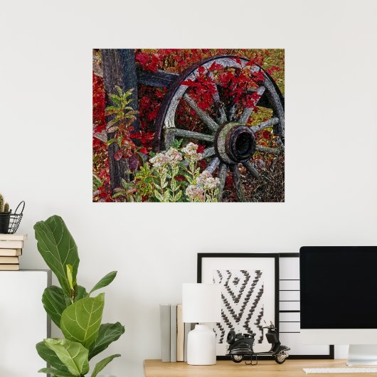 Impression de roue de wagon (Bureau à domicile)