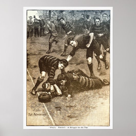 Impression de rugby vintage 1900 (Devant)