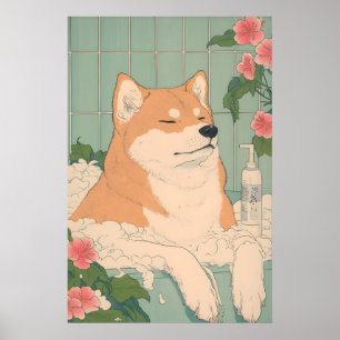 Impression de salle de bain Akita Inu Drôle de chi