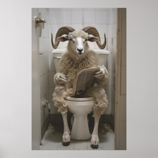 Impression de salle de bain de bélier drôle Art mu (Devant)