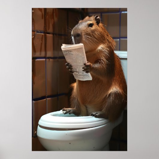 Impression de salle de bain de capybara, décoratio (Devant)