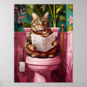 Impression de salle de bain de chat tigré drôle Ch (Devant)