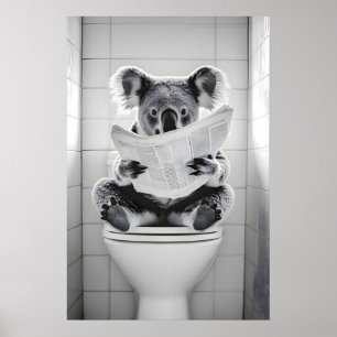Impression de salle de bain de koala drôle rétro h