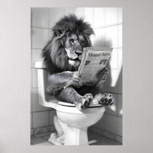 Impression de salle de bain de lion drôle Animal v