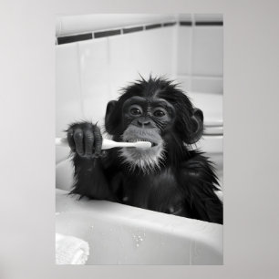 Impression de salle de bain de singe drôle Style v
